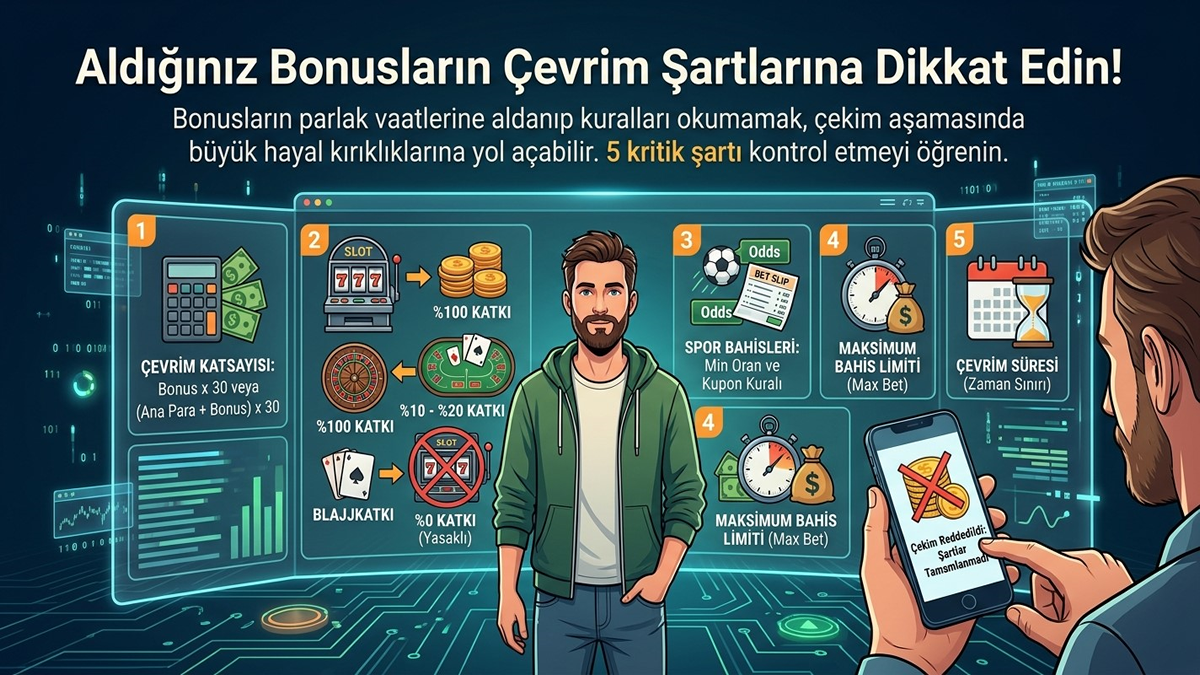 bonusların çevrim şartları nelerdir